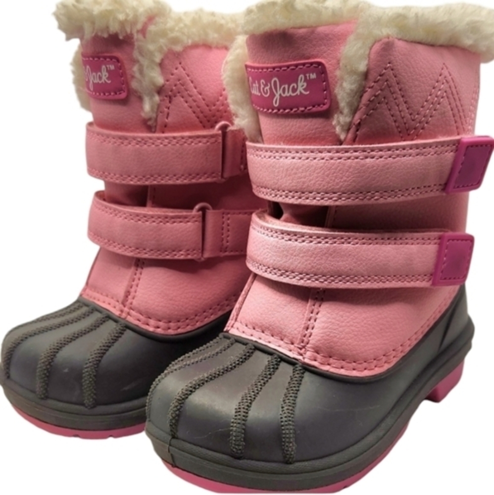 Cat & Jack Girls Toddler‎ Pink Denver Winter Waterproof Faux Fur Snow Boots